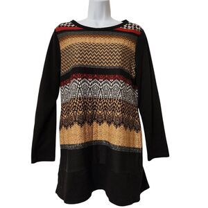 Sunny Leigh Women's Printed Tunic Sweater - Size Medium